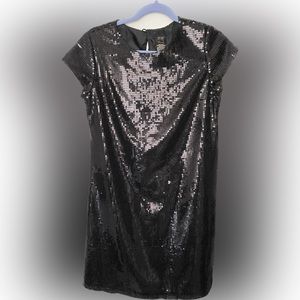 Nicole Miller Platinum sequin mini dress